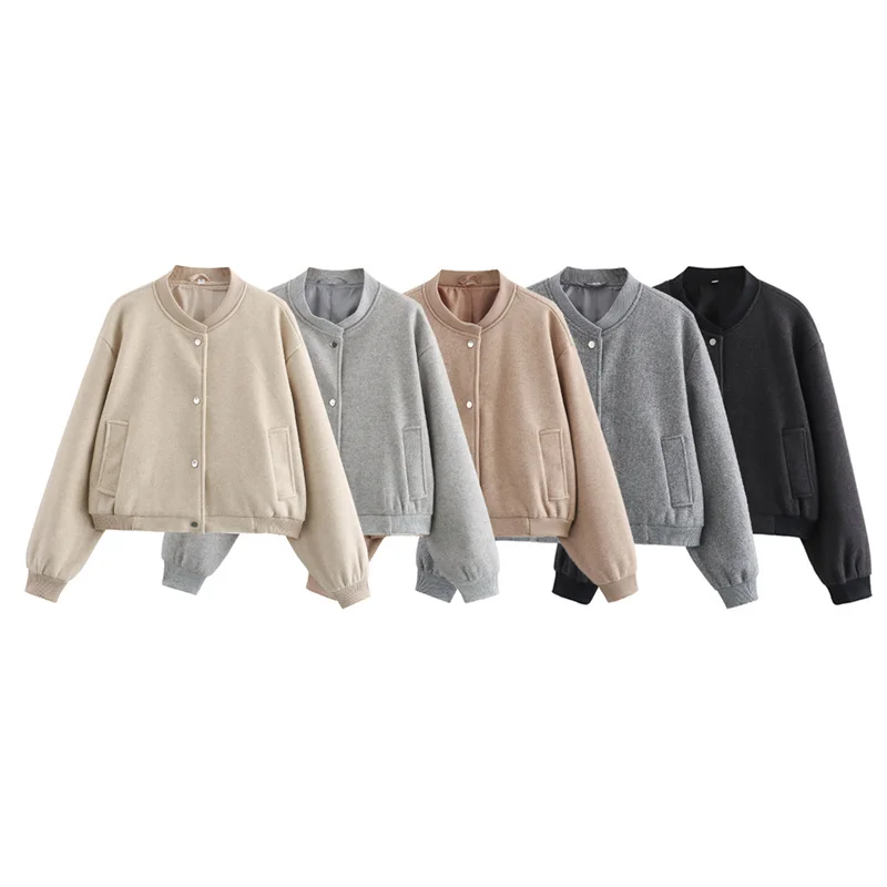 MUJER 2025 chaqueta de mujer, cazadora recortada para mujer, chaqueta de Tweed negra Beige, moda de mujer, manga larga, nuevo en abrigos cortos