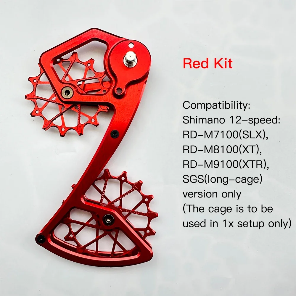Ruedas de polea para desviador trasero de MTB, compatibles con desviadores Shimano de 12 velocidades, con rodamientos sobredimensionados para SLX XT XTR M7100 M8100 M9100 SGS