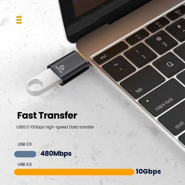 Adaptador USB 3.0 a Tipo C OTG, Convertidor de Tipo C Macho a USB Hembra para Laptop Xiaomi Samsung, Adaptador USBC USB a Tipo C