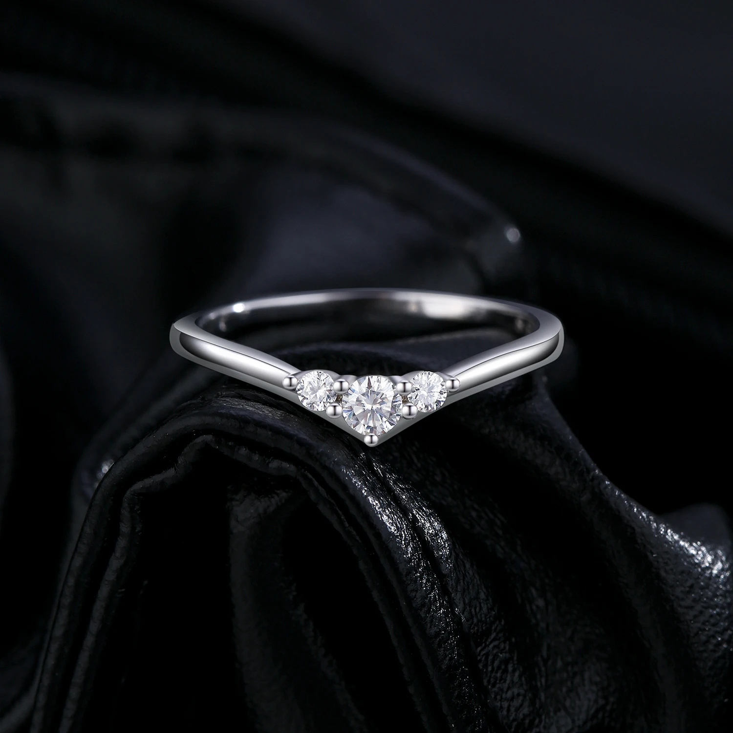 Anillo MODIAN de moissanita Simple eternidad, Plata de Ley 925, anillos de boda finos simples brillantes para mujer, regalo de joyería fina