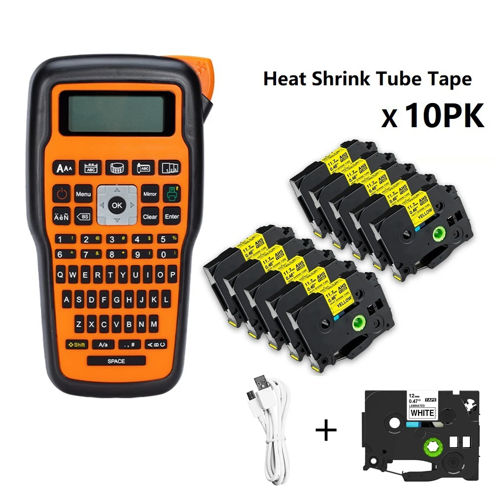 Impresora de Etiquetas Portátil E1000PRO con Tubo AHS231 631 Compatible con la Máquina de Etiquetas de Mano Brother Ptouch, Etiquetadora Industrial