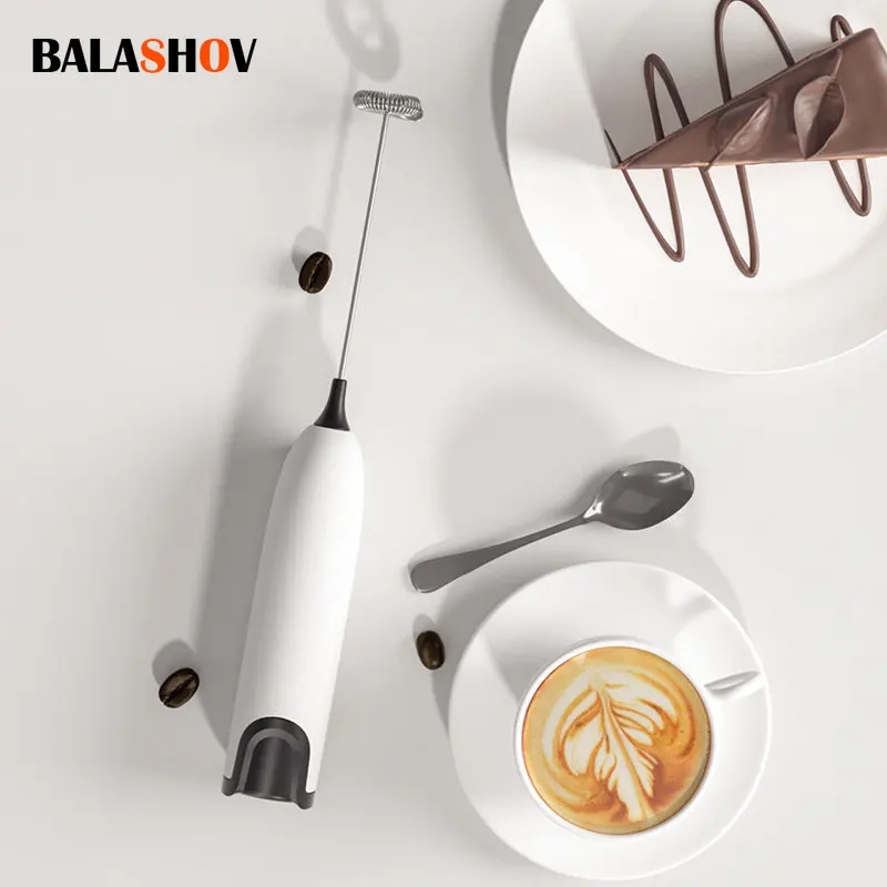 Espumador de leche eléctrico para cocina, mezclador de bebidas, agitador de café, capuchino, crema, batidor de mezcla espumosa, batidor de huevos