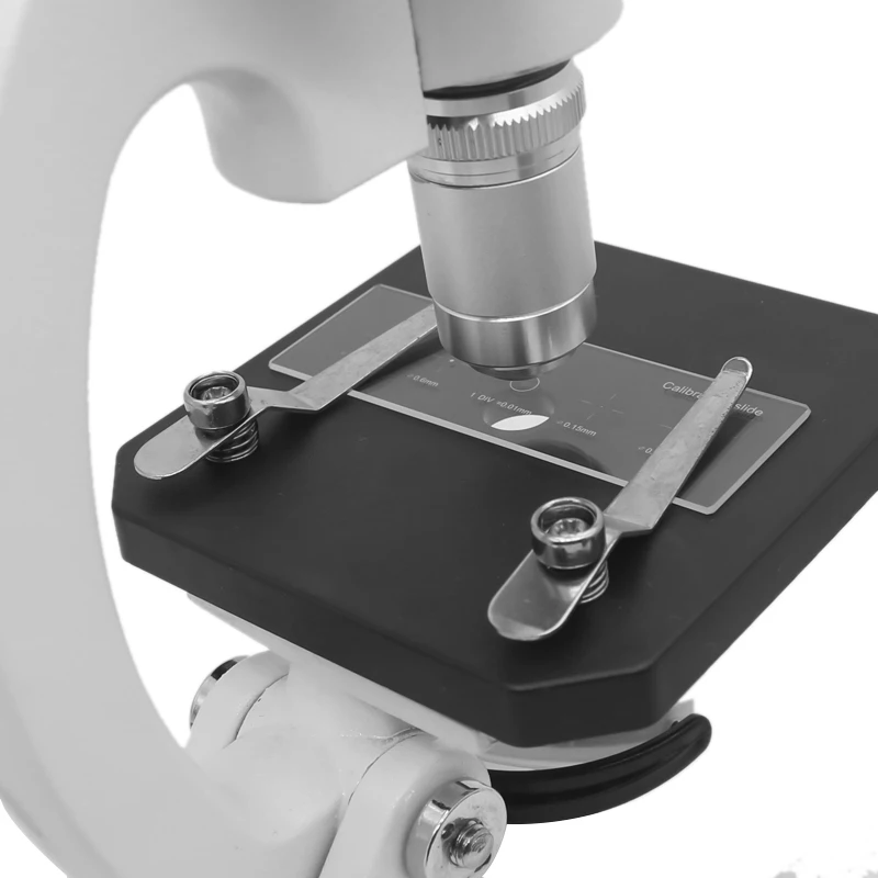 Microscopio micrómetro calibración diapositiva de vidrio punto cruzado 0,01 mm con 4 puntos de calibración de retícula micrómetro de escenario de microscopio