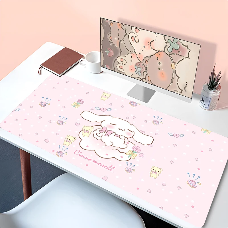 Alfombrilla de ratón Kawaii para ordenador portátil, alfombrilla para teclado de gabinete de jugador de Anime, alfombrilla de escritorio de dibujos animados c-cinnamoroll, alfombrilla para ratón para juegos de PC para regalos de niñas