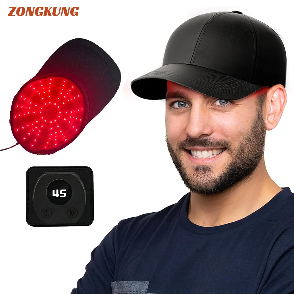 Gorro de Terapia de Luz Roja para el Cabello, Terapia de Luz Roja Mejorada con 96 LED para la Cabeza, Terapia de Luz Infrarroja para Hombres y Mujeres con Temporizador