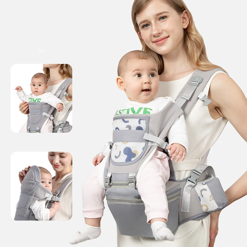 Mochila Portabebés Ergonómica para Recién Nacidos 2026, Portabebés con Asiento de Cadera, Portabebés Ergonómico Tipo Canguro Orientado hacia Adelante, para Viajes