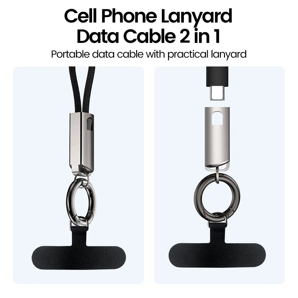 Cable de carga rápida tipo C a tipo C llavero 65W PD para iPhone 15 Xiaomi Samsung tipo c a ios Cable de datos portátil Keycha