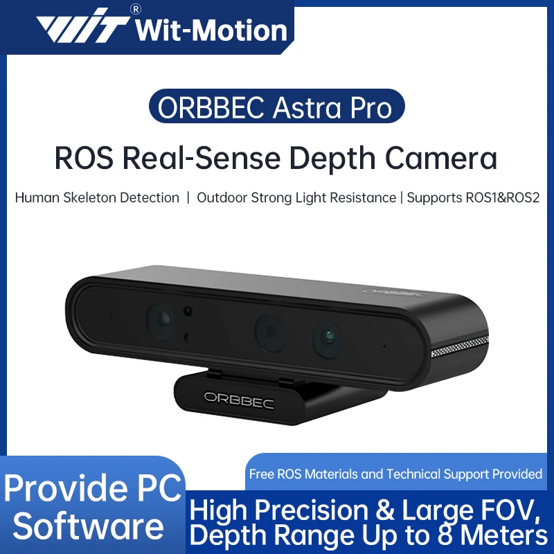 Módulo de Cámara de Profundidad 3D ORBBEC ASTRA Pro, Rango de 0.6-8M, para Desarrollo de Robots con IA, Raspberry PI, Drones, Reconocimiento Facial con ROS1/ROS2