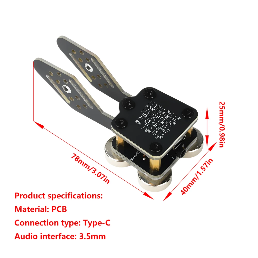 Entrenador automático CW Keyer con PCB 4 bases magnéticas Nd llave Morse de doble paleta para práctica de radioaficionado