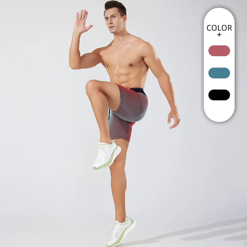 Pantalones cortos de compresión para gimnasio para hombre, pantalones cortos deportivos de doble cubierta para Fitness, ropa deportiva para hombre, pantalones cortos deportivos para entrenamiento de Yoga y maratón para correr
