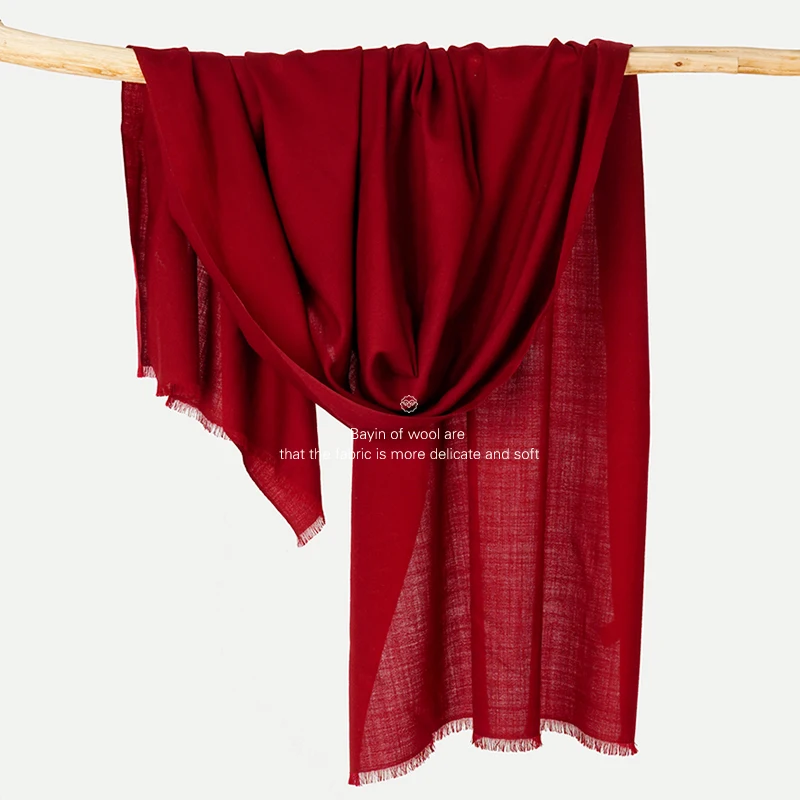 Bufanda de lana de cachemira, cálida y de color liso, ideal para el invierno, para mujer, de gran tamaño (70 x 200 cm), chal de lana, pañuelo, hijab.