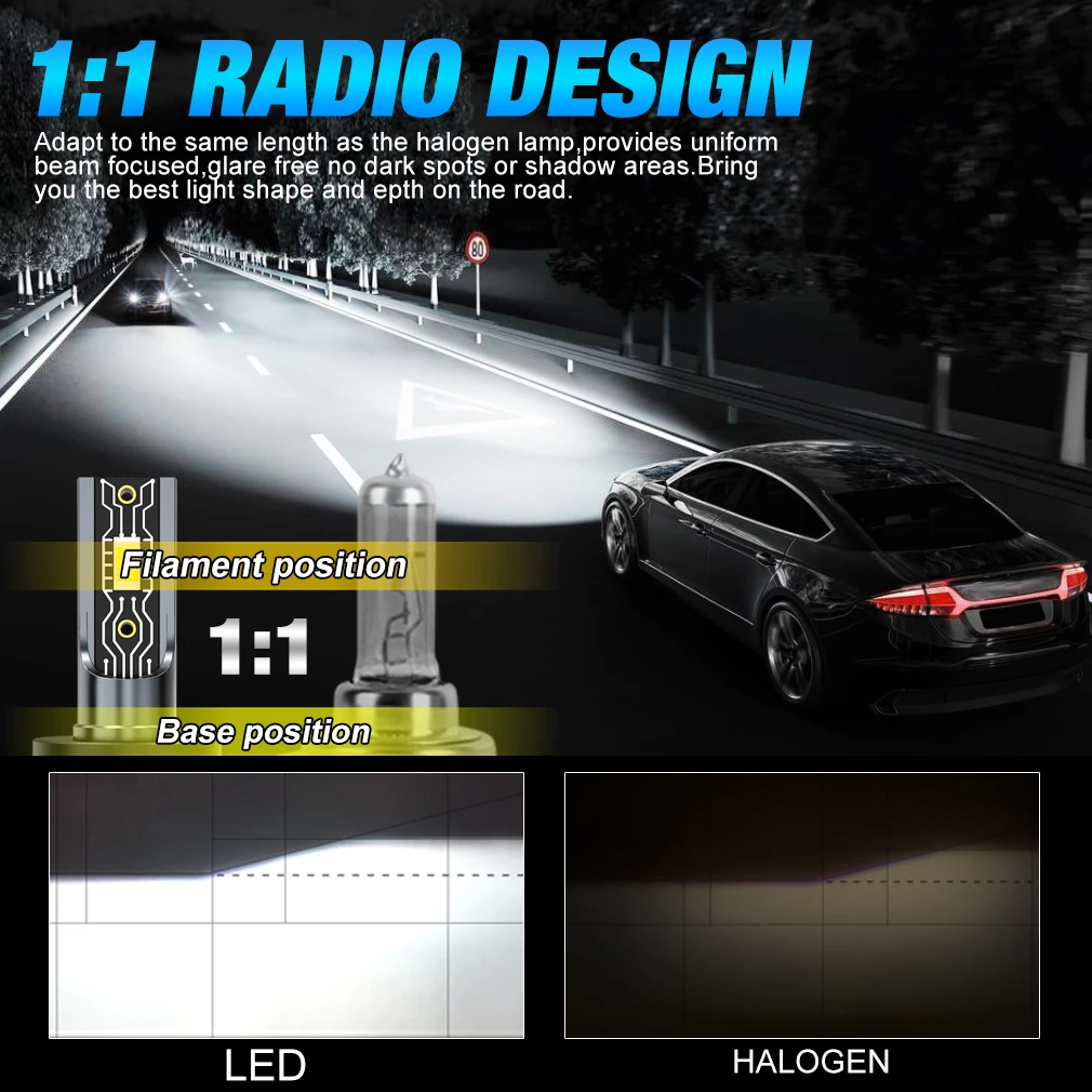 XSTORM faro de coche H1 H4 H7 LED H8 H11 9005 HB3 9006 HB4 9012 Hir2 9008 H13 bombilla Led Canbus Kit de automóvil H7 Turbo lámpara antiniebla