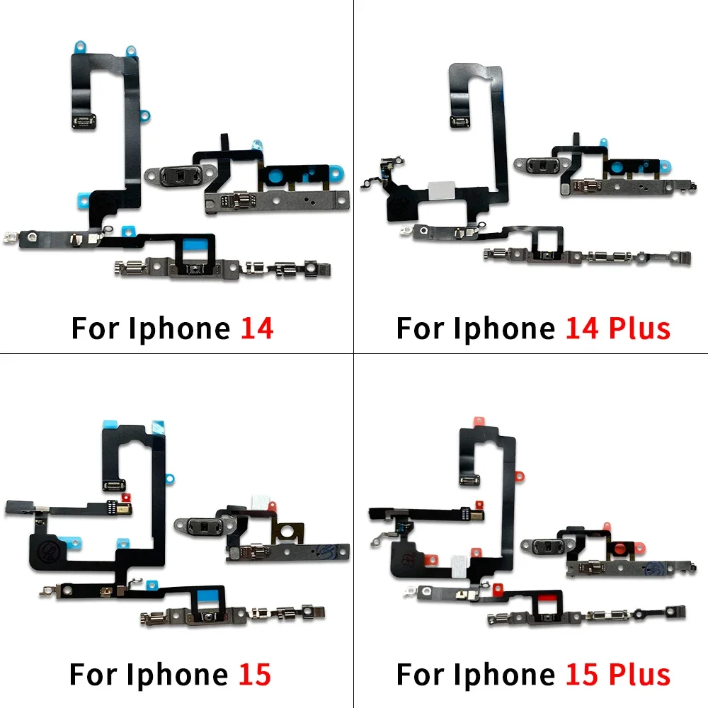 Cable flexible de encendido y apagado para IPhone 13, 14, 15 Pro Max Plus, Mini botón lateral de volumen arriba y abajo, cinta con Metal