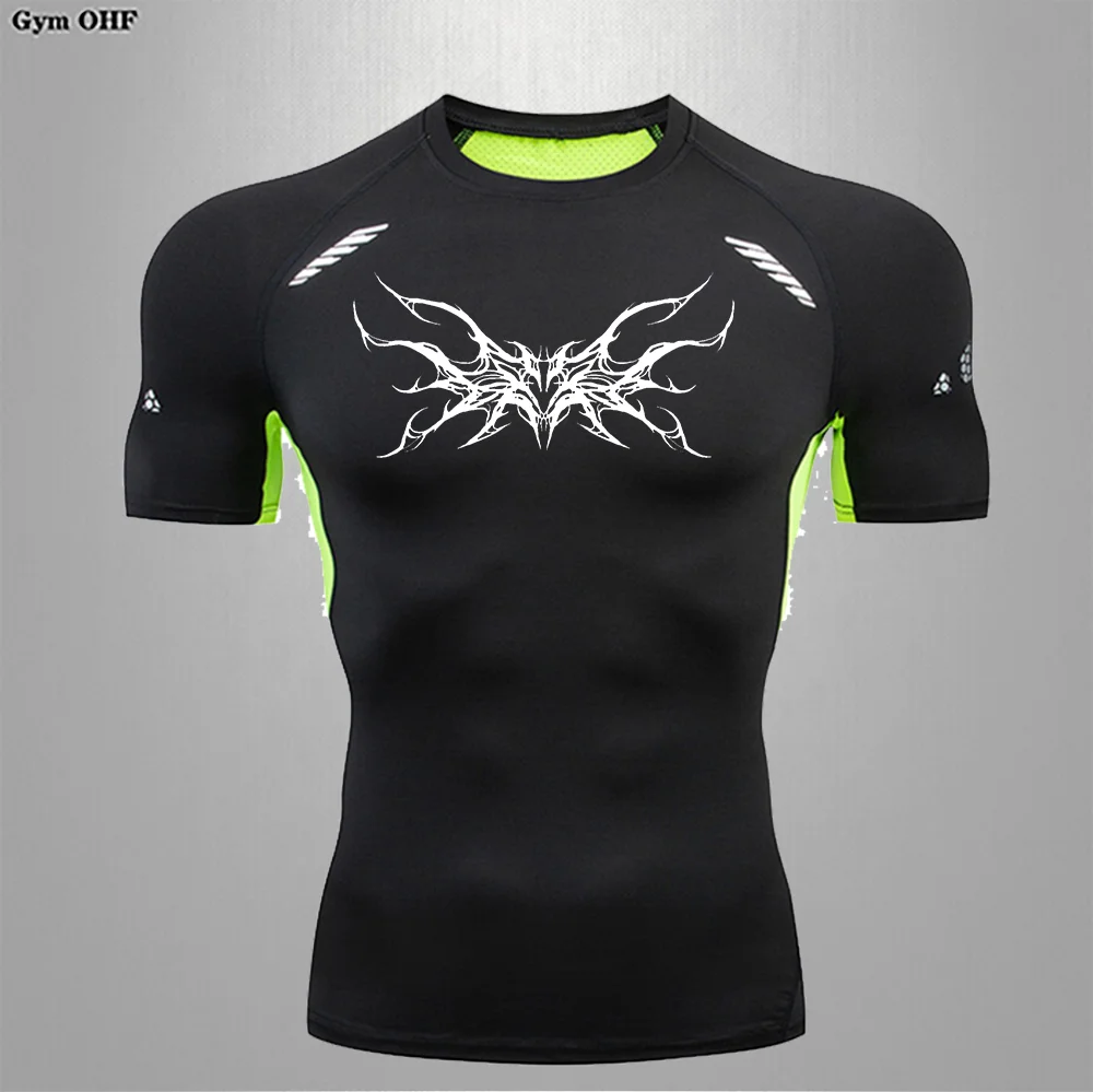 Camiseta de Compresión para Hombre, para Gimnasio, Fitness, Entrenamiento, Running, Secado Rápido, Deportiva, Verano, Moldeadora, Adelgazante, Cómoda