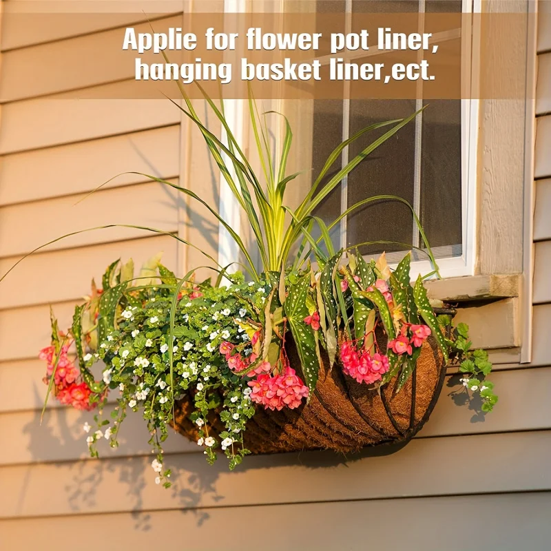 1 unidad, revestimientos de coco para maceteros perfectos para cajas de ventanas, cestas de flores y decoración de jardín