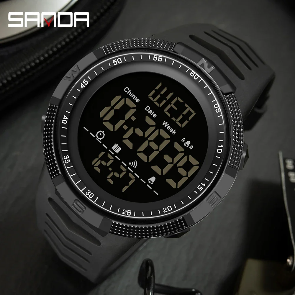 Reloj deportivo militar SANDA 6014 Para Hombre, Relojes de pulsera digitales, pulsera resistente al agua con cuenta atrás a prueba de golpes, Relojes Para Hombre