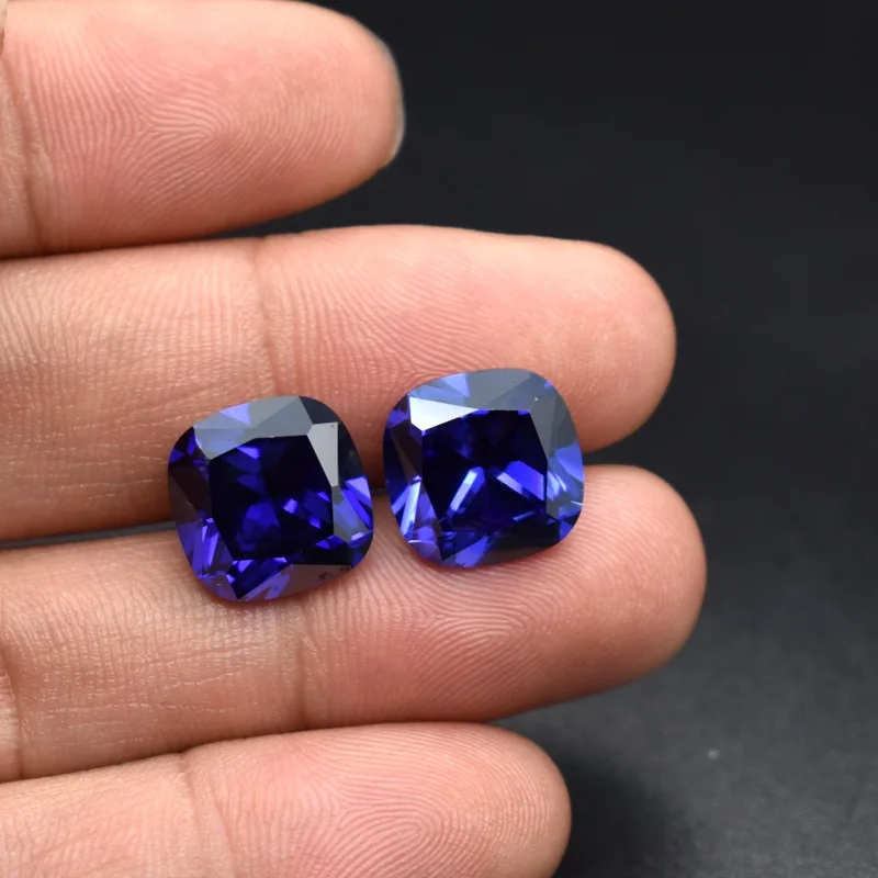 Zafiro azul tanzanita natural, corte cojín, AAAA+, 12×12 mm, 10,50 quilates, piedra preciosa suelta para la fabricación de joyas