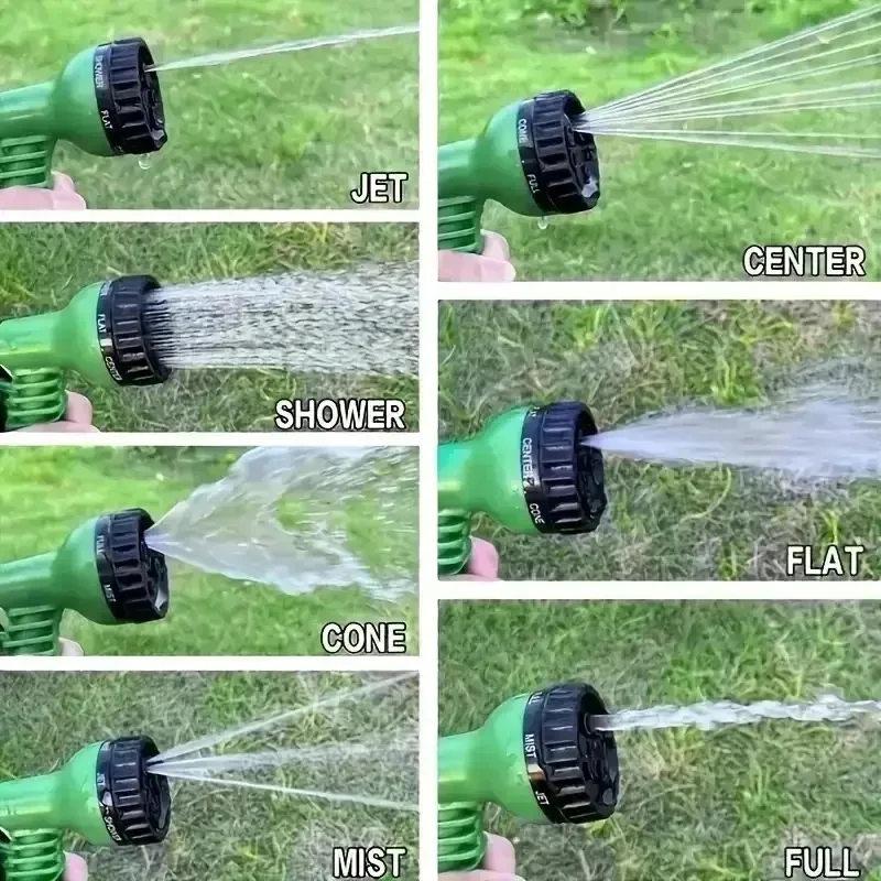 Manguera de jardín extensible de alta presión, tubo de agua mágico, herramientas de riego diario para el hogar, lavado de coches, pistola de agua de limpieza, 25FT-200FT