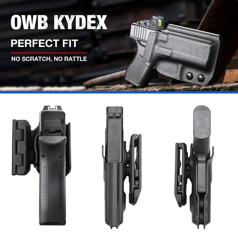 Apto para CZ Shadow 2, 9 mm (9x19), funda OWB Kydex con corte óptico mano derecha/izquierda disponible