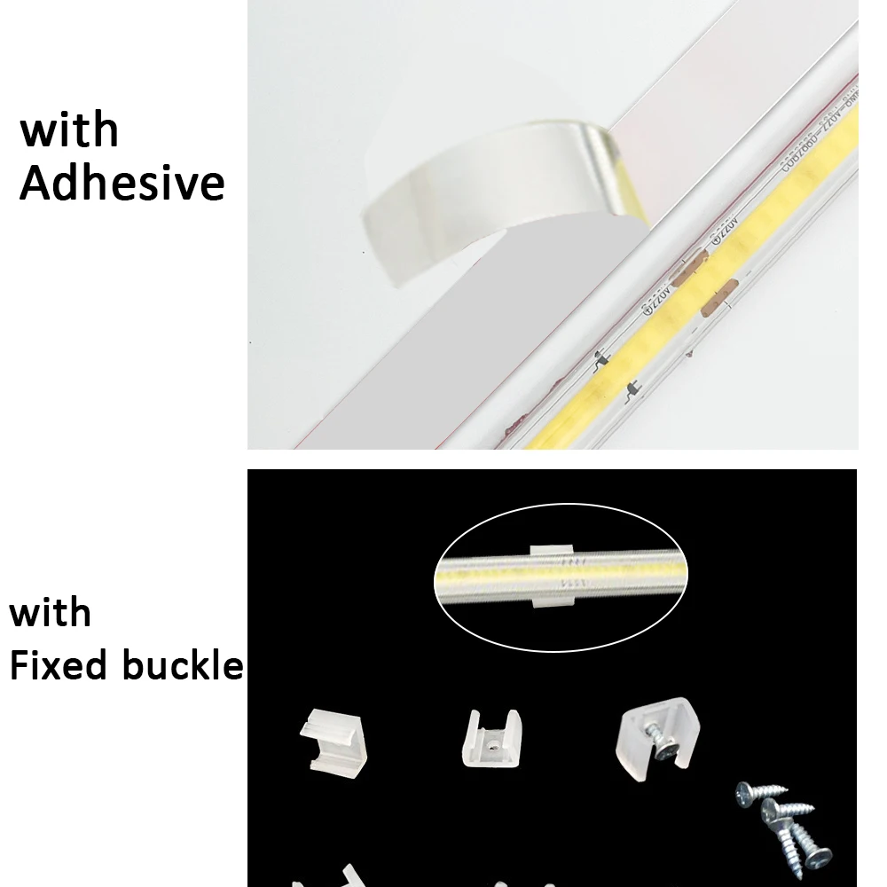Tira de LED COB de 220V de Alta Luminosidad, Cinta Flexible para Iluminación de Habitaciones, Dormitorios y Cocinas