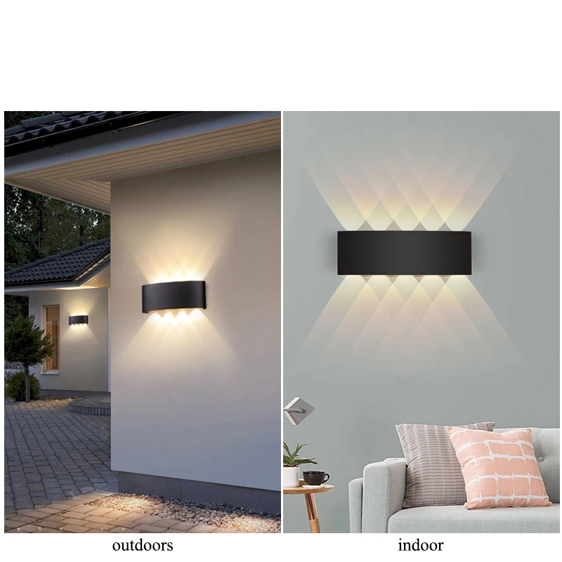 Lámpara de pared LED 4/6/8/10, lámparas de pared para exteriores, iluminación arriba y abajo para decoración de habitaciones interiores, iluminación de jardín, farolas