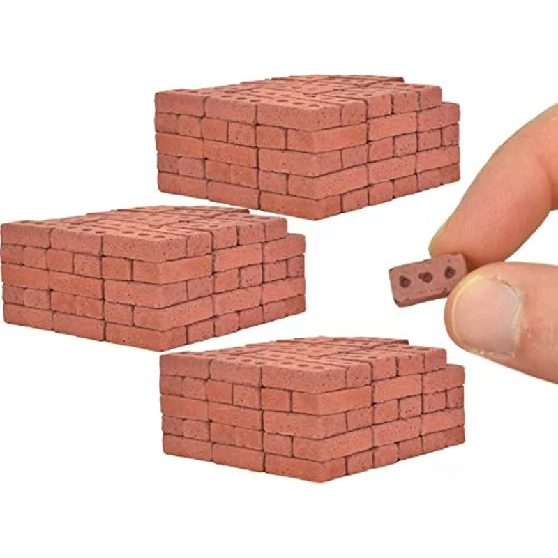 50-150 Uds. 1:16 Mini modelo de ladrillos reales, accesorios de paisajismo de estatuillas en miniatura, juguete de ladrillos falsos DIY para construcción de jardín de hadas