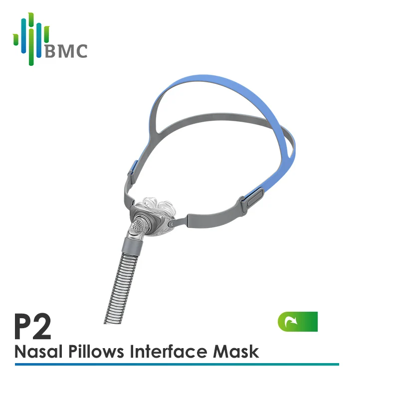 BMC-mascarilla de almohadas nasales CPAP P2, máscara de almohada Universal para CPAP Auto CPAP APAP BiPAP, compre uno y obtenga cojines de tres tamaños S/M/L