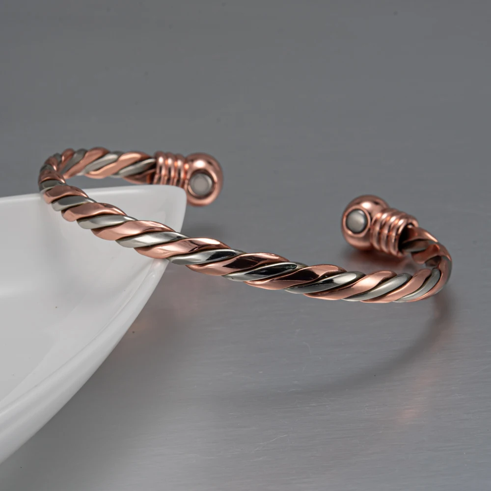 Pulseras de Cobre Puro Vinterly, Magnéticas, Trenzadas, Ajustables, para Alivio de la Artritis, Joyería Magnética para la Salud, Anti Radiación