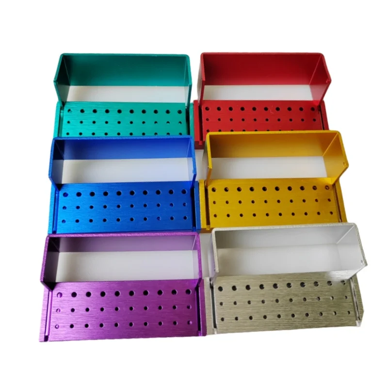 JUMTOP-bloque de desinfección de fresas dentales, 30 agujeros, soporte de esterilización de fresas FG de aluminio Autoclavable