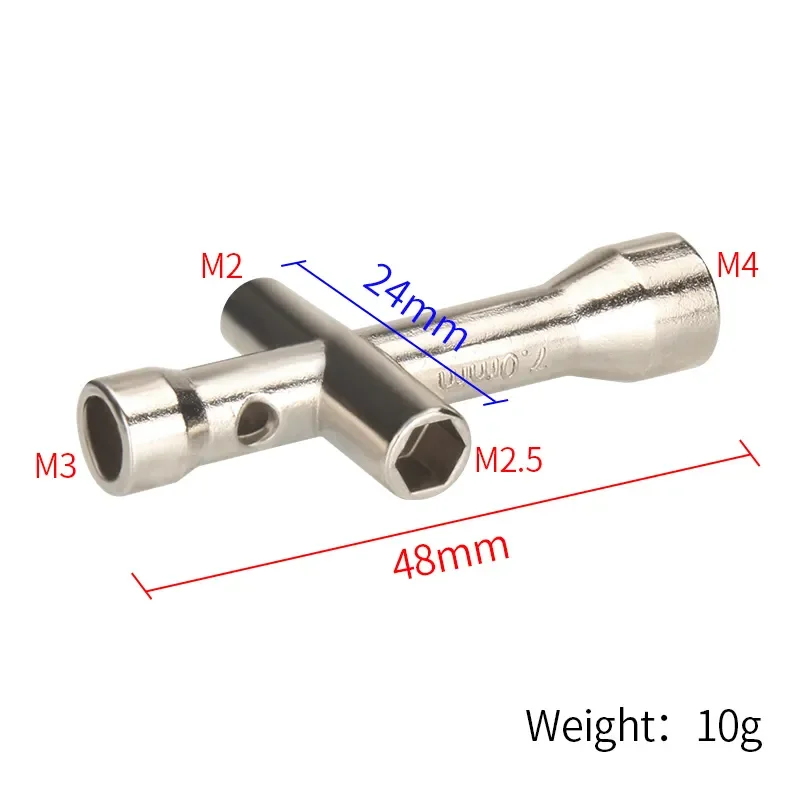 Boquilla de impresora 3D 4 en 1, herramienta M2 M2.5 M3 M4, tuerca de tornillo, llave cruzada Hexagonal para E3D V5 V6 Bambu X1 P1 A1, Mini llave de boquilla