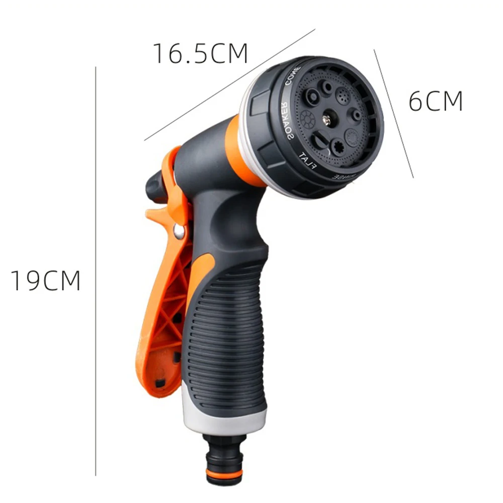 Pistola de riego para jardín, pulverizador de alta presión de 8 modos, boquilla de riego ajustable para plantas, césped, patio, aspersor de riego