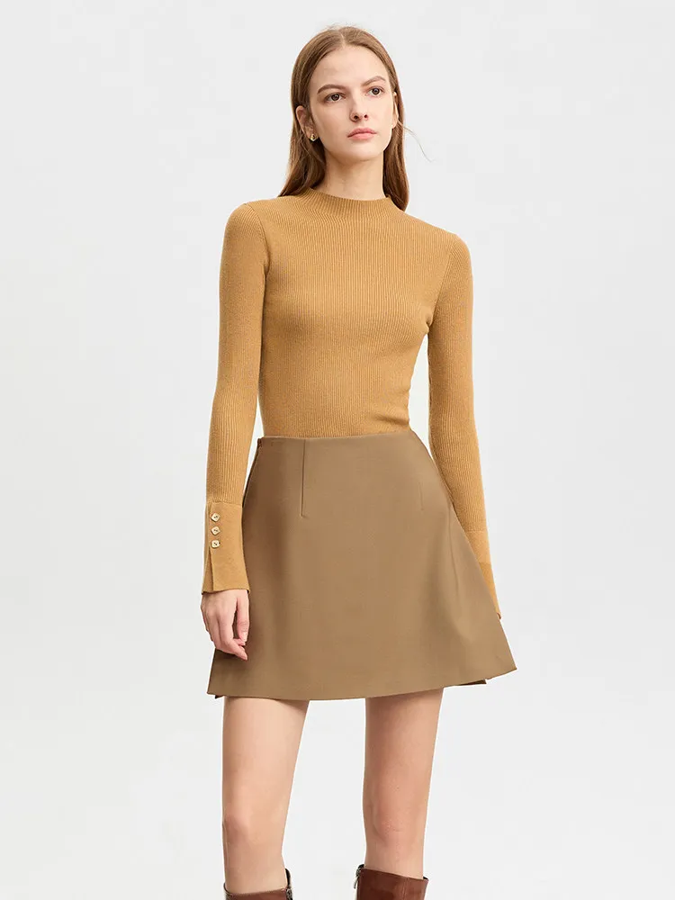 Amii Shorts Falda Pantalón de Mujer de Cintura Alta Versátil, Novedad Otoño 2026, Falda Pantalón Acampanada Suelta Lisa para Oficina, Ropa de Mujer 12343035