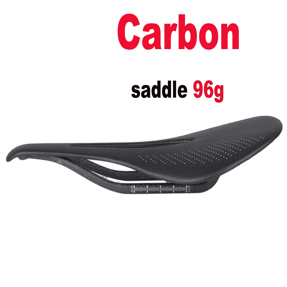 Sillín de carbono súper ligero de 96g, sillín de bicicleta de montaña/carretera, carriles de carbono, asiento de bicicleta de 240x143/155mm