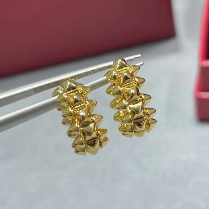 Pendientes de Plata 925 Chapados en Oro con Diseño de Hoja de Sauce para Mujer, Joyería Elegante, Clásica y Lujosa para Damas