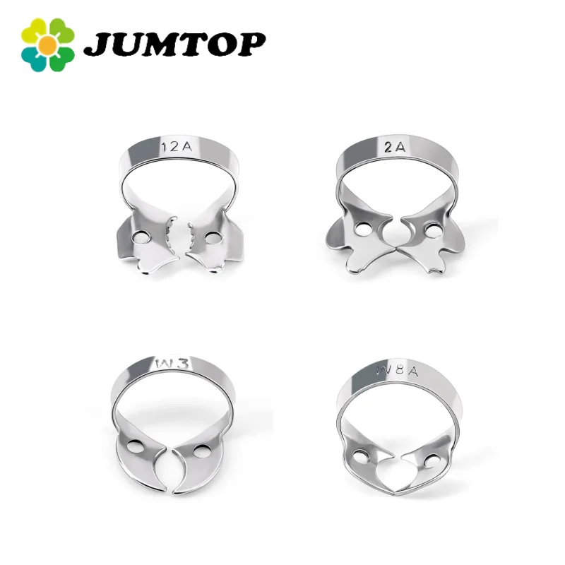 Abrazaderas de dique de goma Dental JUMTOP, Clips de barrera restauradora endodóntica de acero inoxidable, instrumentos de odontología