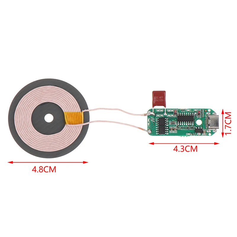 Módulo transmisor placa de circuito de bobina 5W/10W/15W tipo c Qi cargador inalámbrico de carga rápida PCBA accesorios estándar DIY