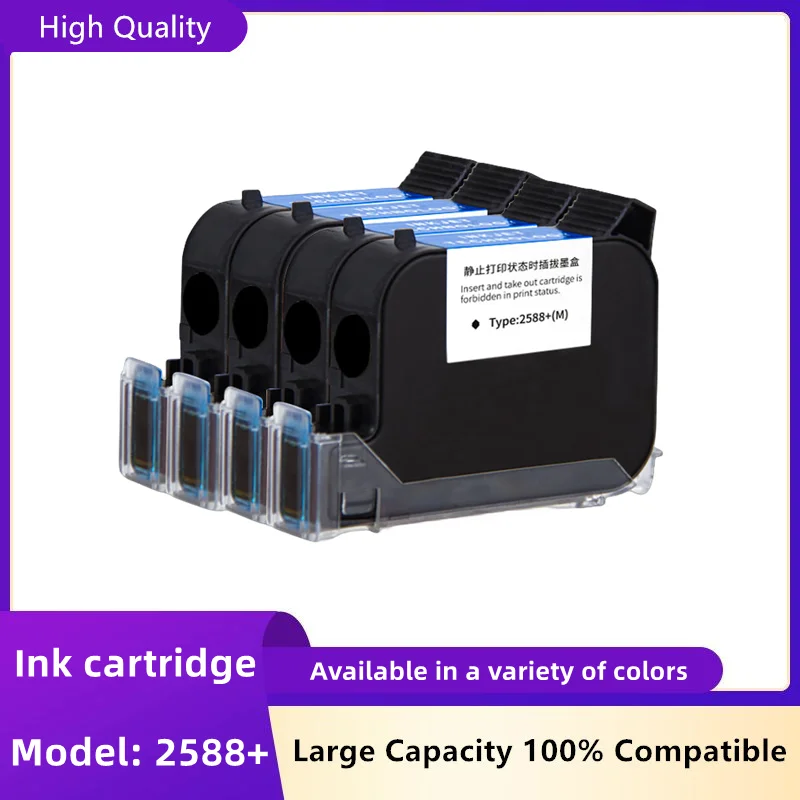 2588 Cartucho de tinta para impresora negro, rojo, azul y verde, 42ML, secado rápido, altura de impresión de 12,7mm, Universal para impresora de inyección de tinta portátil