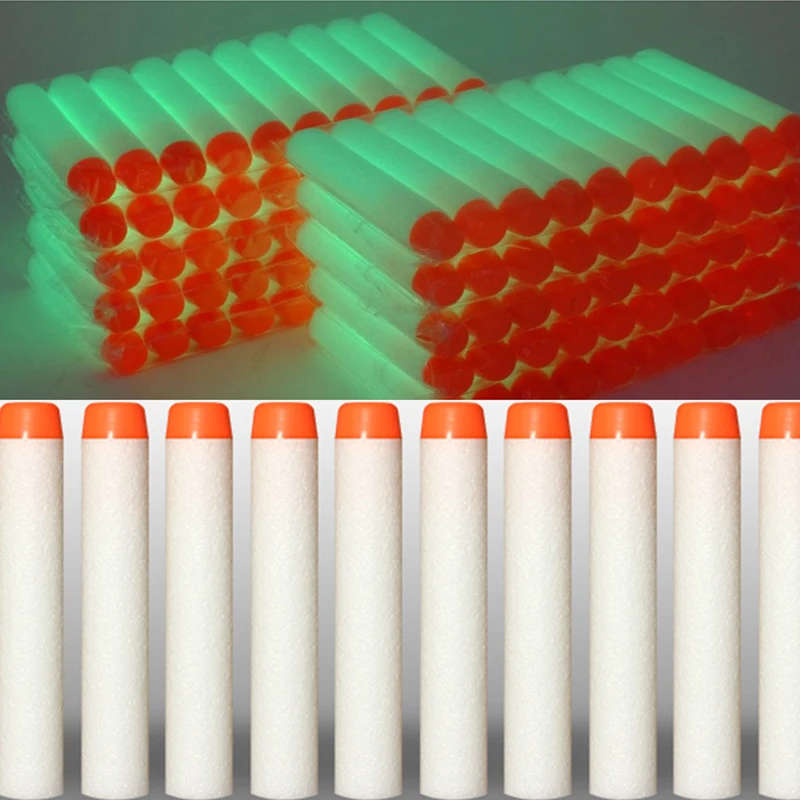 Dardos de cabeza redonda para niños, balas de pistola de juguete para Nerf n-strike Blasters, 7,2 cm, 100 piezas