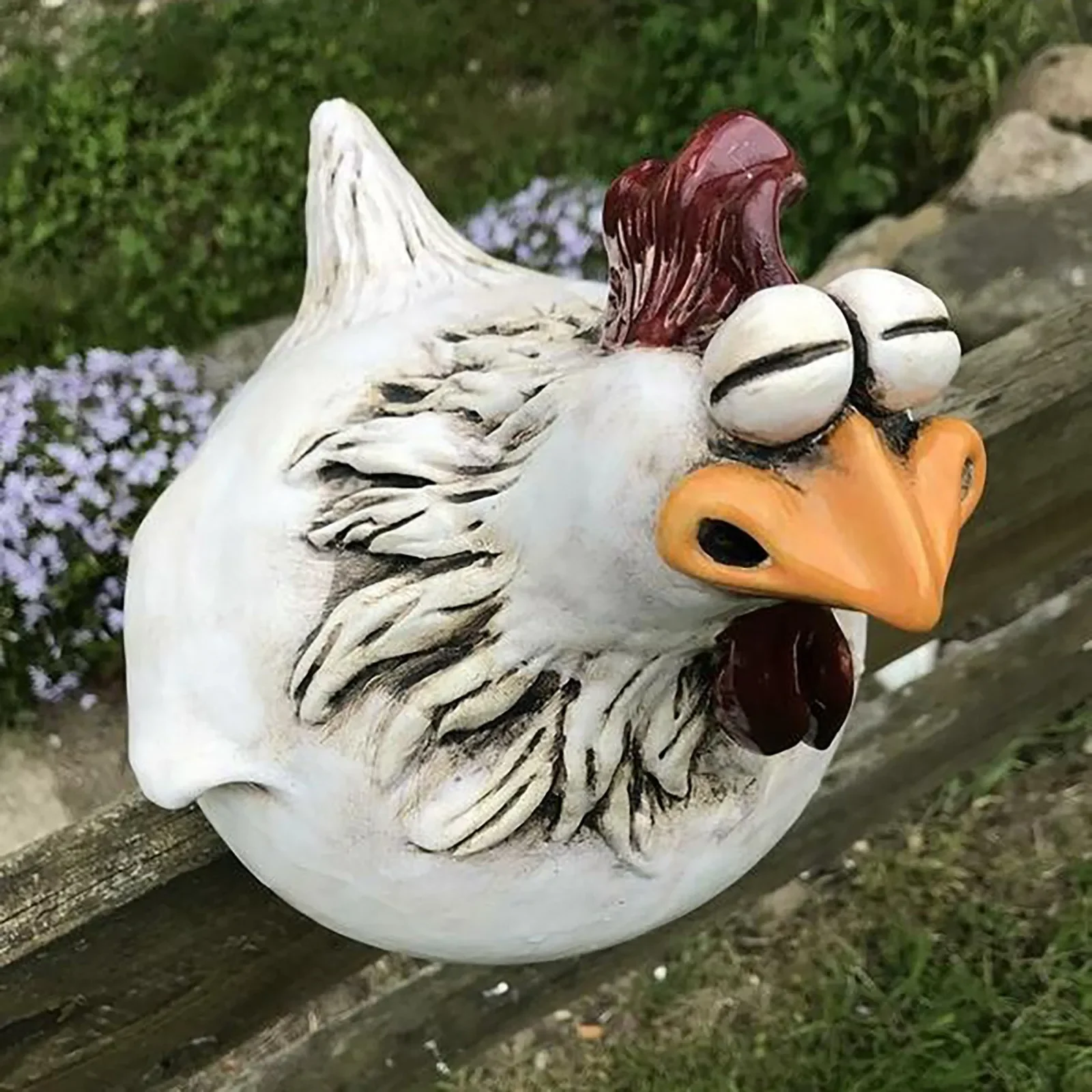 Estatuas divertidas de decoración de valla de pollo, escultura artística de resina para jardín, granja, pollo, gallina, artesanía, patio, inauguración de la casa