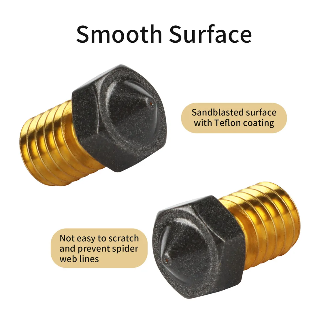 Boquilla de latón recubierta de PTFE E3D V6, 0,2/0,4/0,5/0,6/0,8/1,0mm, 1,75mm, M6, boquillas V6 para impresora 3D, Ender3 Titan Prusa I3 MK3, 1/2/5 unidades