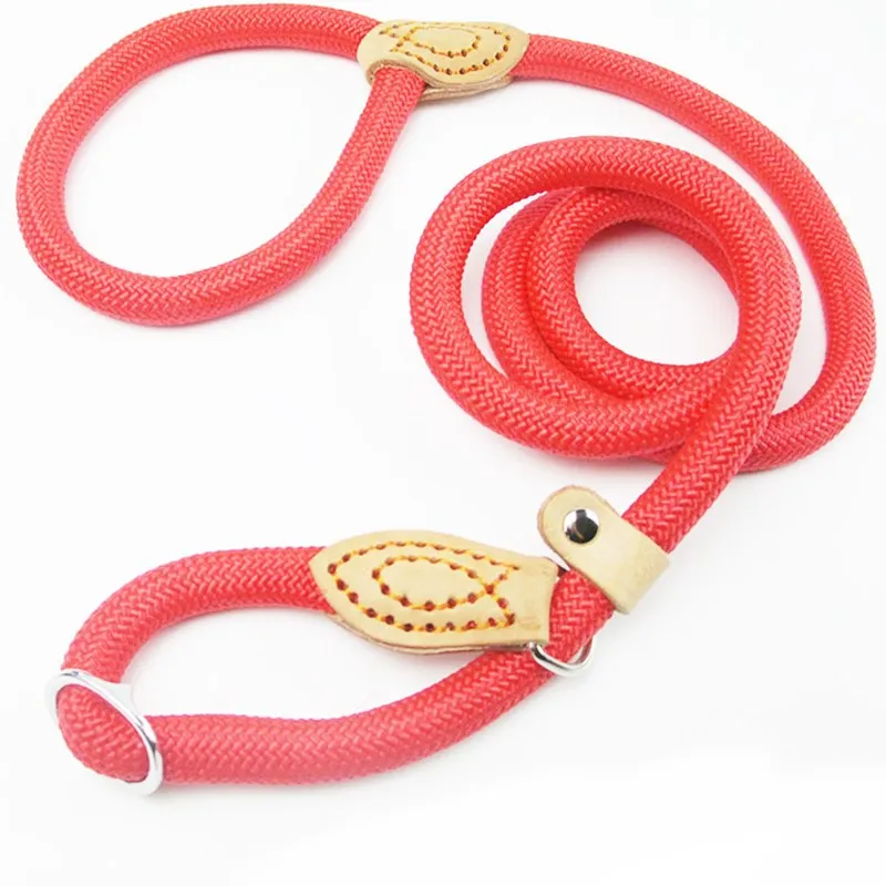 Correa antideslizante para perro, correa de plomo de alta resistencia, trenzada, Collar de lazo ajustable, correas de entrenamiento para perros medianos y grandes