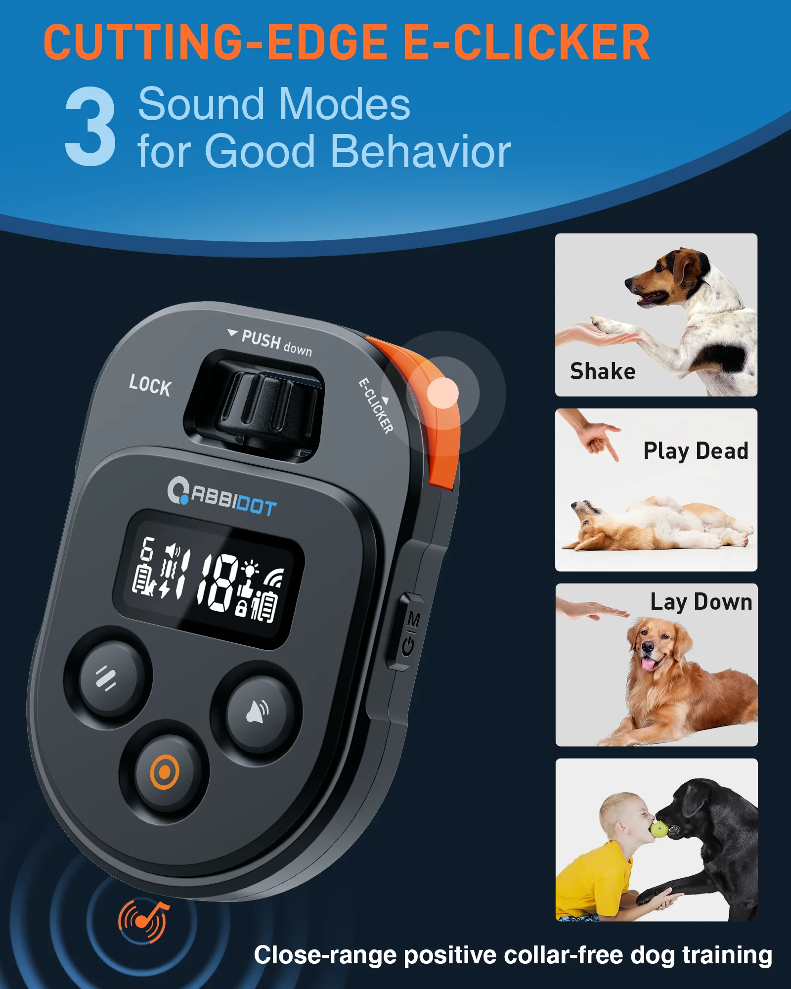 Collar de Adiestramiento para Perros ABBIDOT T60 2 en 1 con Correa y E-clicker, Descarga Eléctrica, 4500 pies (1370 m), Impermeable, 118 Niveles, Control para 6 Perros
