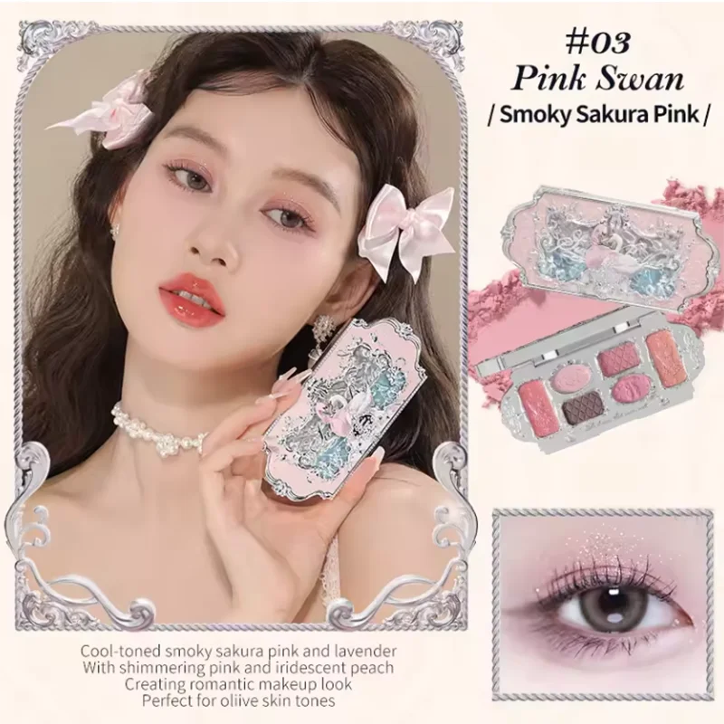 Flowerkindows-Juego de maquillaje todo en uno, caja de regalo, flor sabe brillo, paleta de sombra de ojos, colorete, lápiz labial brillante de larga duración con bolsa