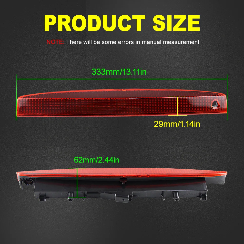 1 tercera tercera luz de freno, lámpara de freno LED para Renault Megane MK II 2003-2008 luz trasera, carcasa roja OEM: 8200175538