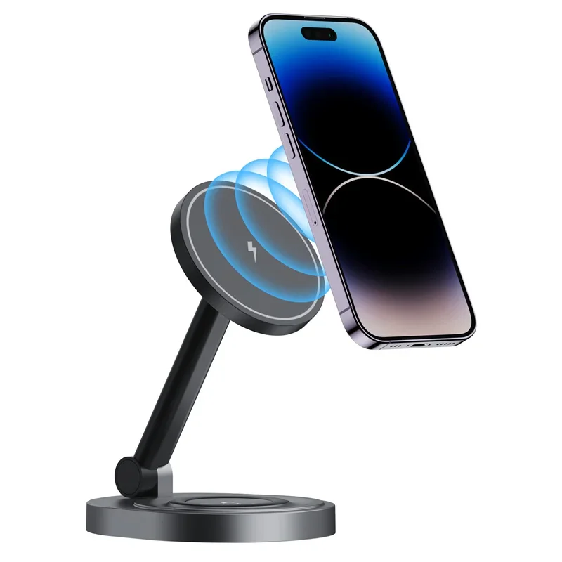 Soporte magnético 2 en 1 para cargador inalámbrico, estación de carga rápida para iPhone 15, 14, 13, 12 Pro Max, Apple Watch 8, 7, 6, Airpods