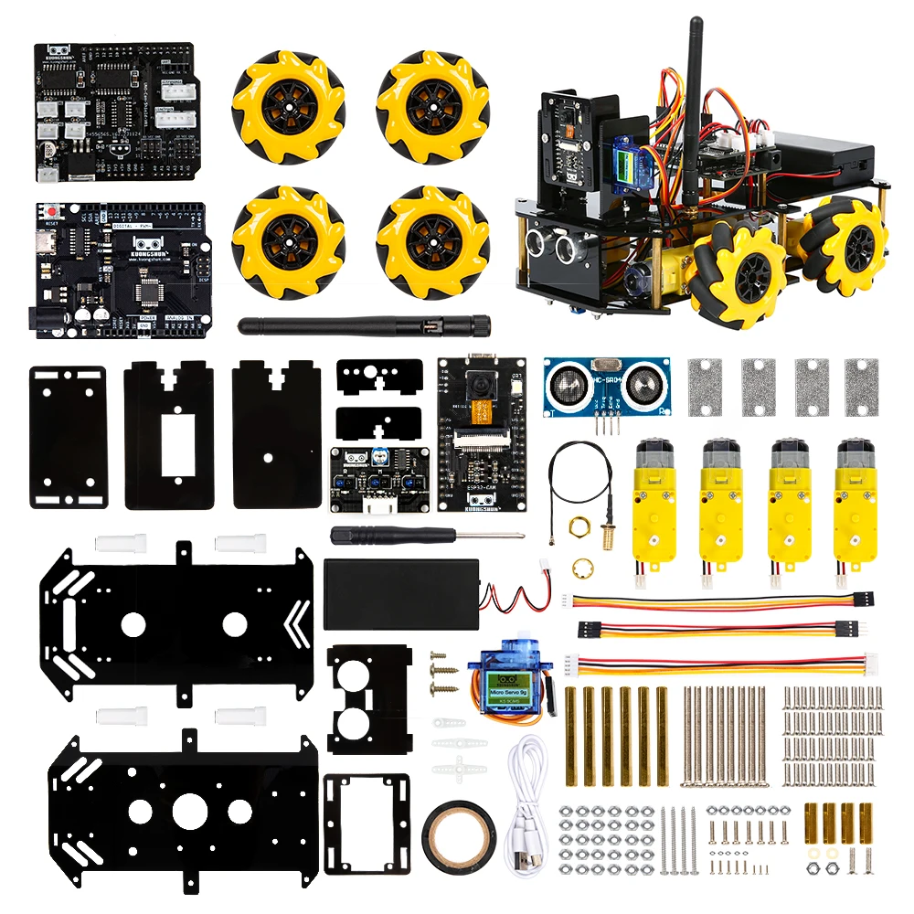 KUONGSHUN-Kit de Robot ESP32 Cam 328P, placa de desarrollo de código abierto, Robot inteligente para coche, cámara ESP32, Kit de inicio de robótica para Arduino