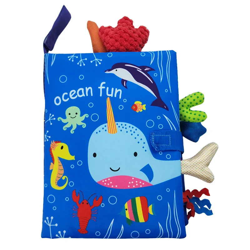 Juguete de Aprendizaje Temprano para bebé de 0 a 36M, libro de tela con cola, rompecabezas de papel con sonido interactivo para padres e hijos, sonajero de libro de tela