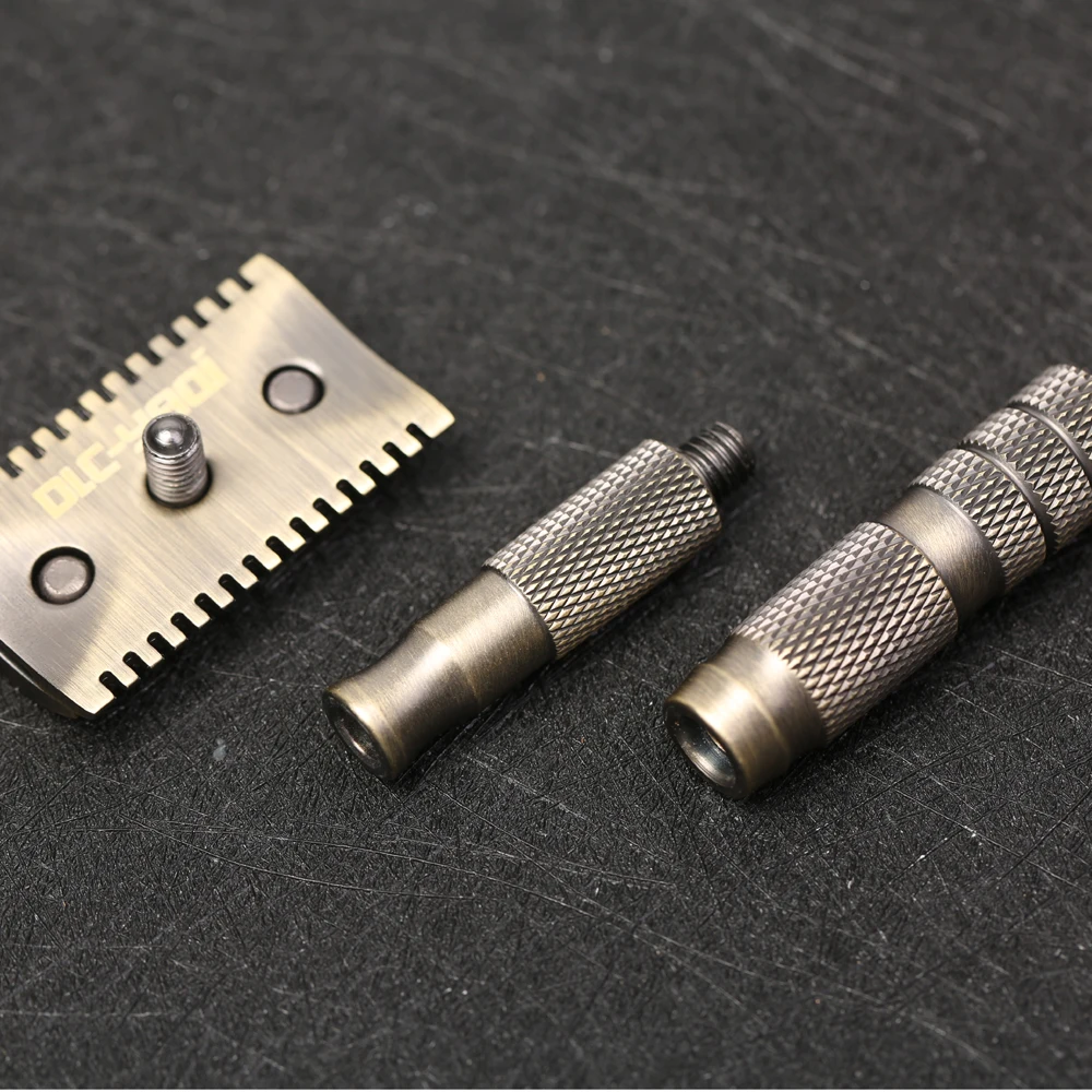 Maquinilla de afeitar de viaje Yaqi con estuche de cuero para hombre
