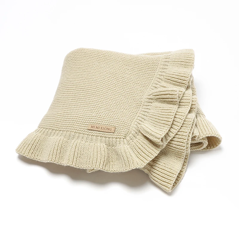 Mantas para bebé, 90x70cm, tejidas para recién nacidos, niños y niñas, cochecito sólido, saco de dormir, edredones receptores infantiles suaves Reversibles