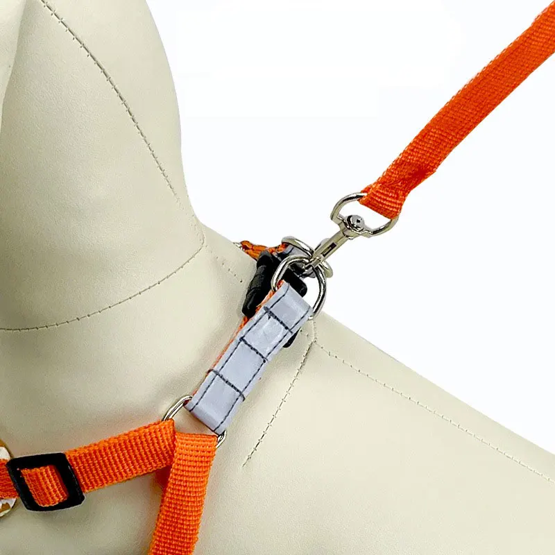 Arnés para perros de nailon, correa reflectante para el pecho para perros sin tirones, Collar ajustable transpirable para perros pequeños y gatos